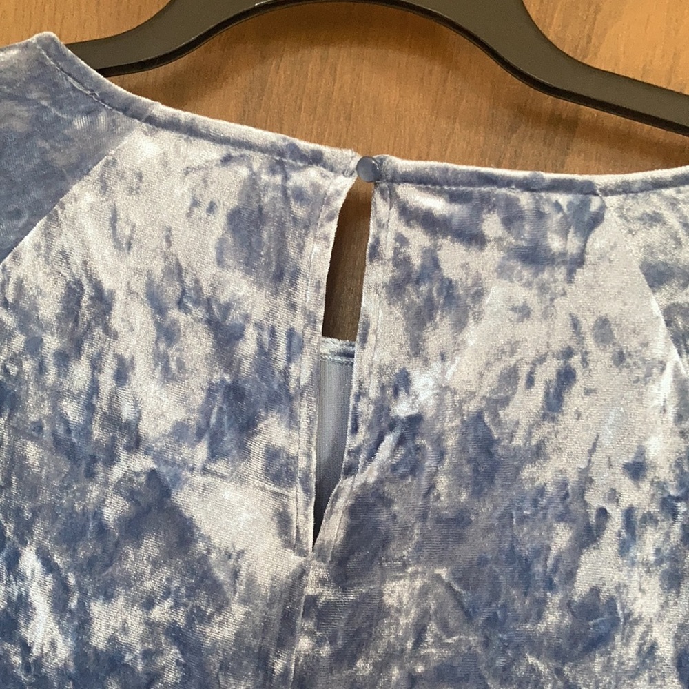 Relisted LC Lauren Conrad duller blue velvet volume sleeve top boho XL - Picture 9 of 17